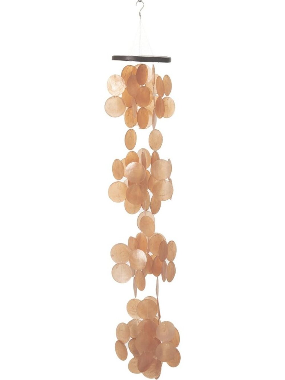 Handcrafted 40" Capiz Waterfall Wind Chime - Ocean Theme for Outdoor Patio
